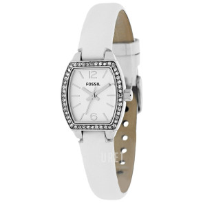 Horlogeband Fossil BQ1211 Leder Wit 8mm